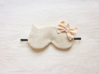 Fancy Cotton Tweed Cat Eye Mask