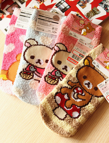 轻松熊 绒绒袜
