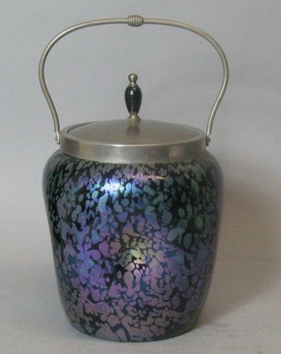 Antique Bohemian Papillion Art Glass Biscuit Barrel Vase C 1900 | eBay