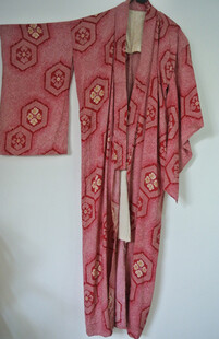 vintage复古古着尖货日本传统和风棉质和服。红袖子