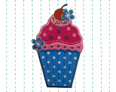 Iron on Applique Cupcake Patch