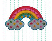 Iron on Applique Patch Rainbow