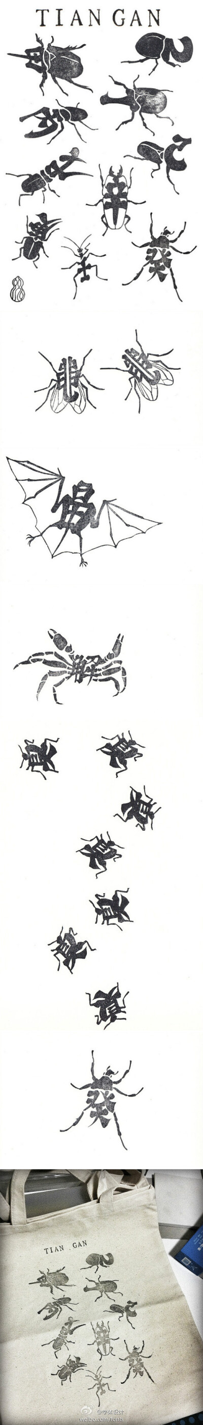 PRO HUANG 昆虫字体设计作品欣赏。iFont>>http://t.cn/zRaJh4Z