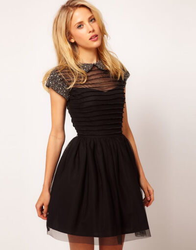 ASOS Black Embellished Bridesmaids Dress