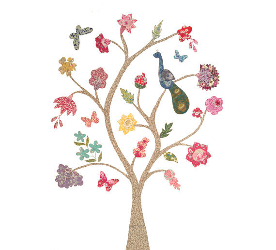 PATTERN : Tree of Life Raw Edge Applique Quilt Pattern Paper Pattern