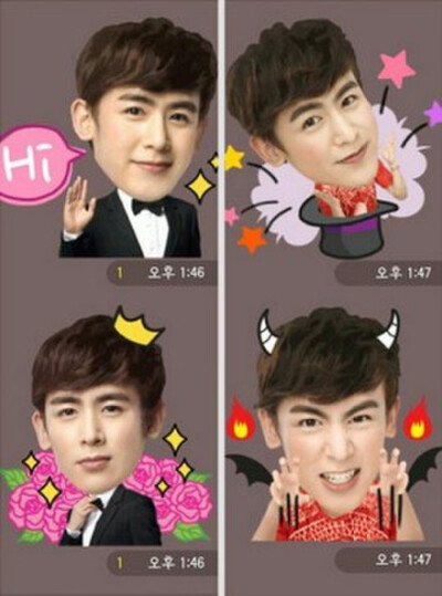 【PIC】131029 #Nichkhun# khunnie表情贴图片1 P cr：danjisoo #Nichkhun 宁静致远 微笑面对# ~~可爱哇塞