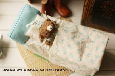 日本zakka杂货 蓝色睡眠熊纸巾盒套小蜜蜂