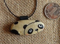 石趣部落原创手绘石头 创意礼物 可爱熊猫项链