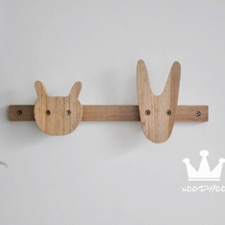 动物实木挂衣架