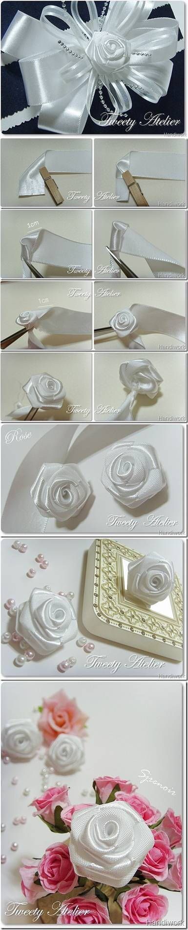 DIY Rose of Satin Ribbon DIY Rose of Satin Ribbon