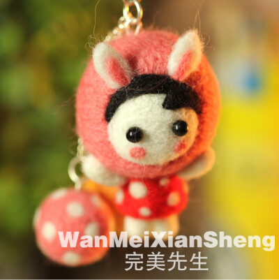 羊毛毡材料包 兔妹妹挂饰防尘塞特惠非成品