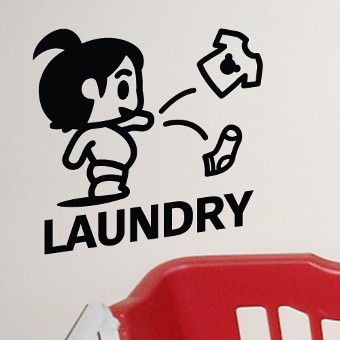 LAUNDRY衣物贴 卫生间家居趣味贴纸儿童房贴画玻璃贴 艾薇墙贴