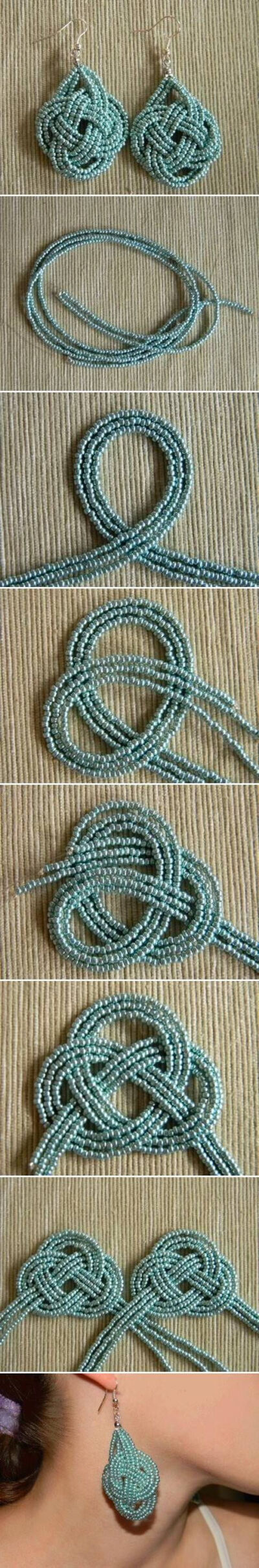 DIY Beads Knot Earrings