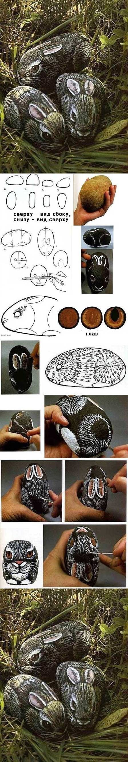 DIY Rabbit Stone Art DIY Rabbit Stone Art