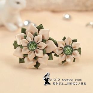 琪饰纪 独家设计 8cm 手工花朵发饰 山茶花太阳花 头饰品 满包邮