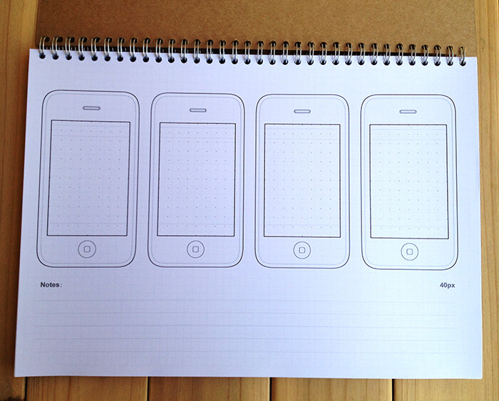 iphone 草图本 交互原型设计模版 网格本 超硬封底 可自定义内页