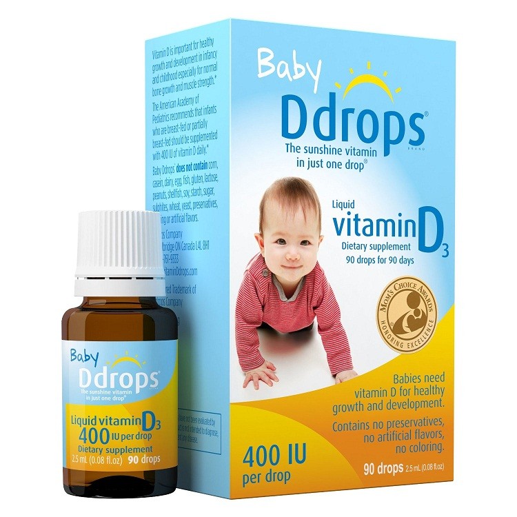 美国Baby Ddrops婴儿维生素d3 滴剂 天然提取