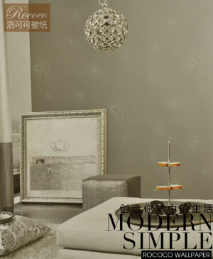 洛可可壁纸 珠光镶钻磨砂效果现代客厅墙纸沙发壁纸 SSSH-F1