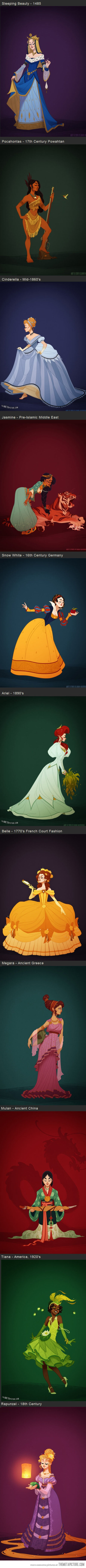 Disney Princesses in accurate period costume…