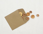 Small Brown Kraft Paper Envelopes/Bags, small size 9.5x9.5cm for Crafts, Packaging, Eco Friendly Scrap Booking - Set of 25