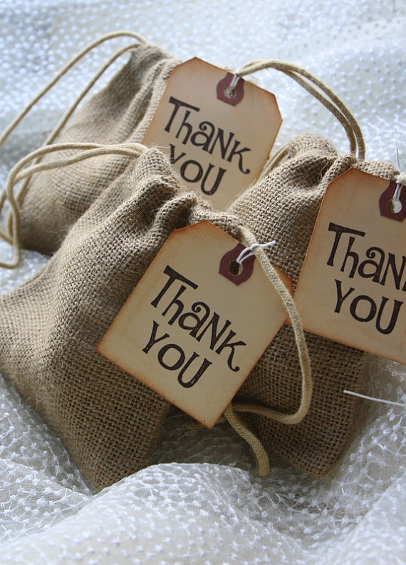 Burlap Favor Bags - Rustic Wedding Favors - BAGS ONLY - Set of 10 (5X6)