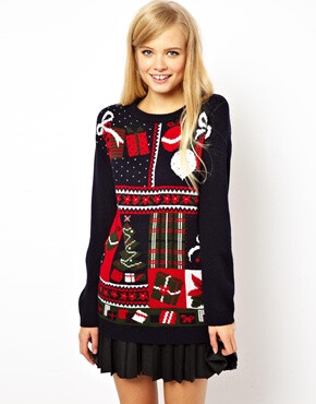 Image 1 of ASOS Vintage Look Christmas Jumper