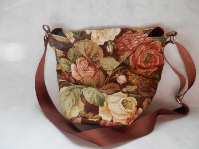 Floral bag in Autumn tones made from vintage fabric