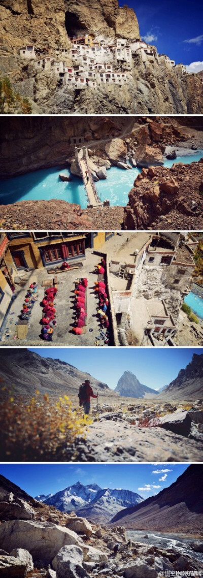 印度拉达克，神秘的Zanskar山谷，鲜为人知的寺庙Phuktal，高原上7天悬崖河谷冰川徒步，这是属于我的"喜马拉雅电影精华"。作者@悟空INTRAVEL