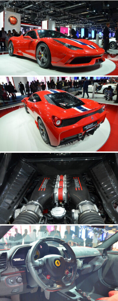 法拉利458 SPECIALE，搭载4.5升V8引擎，3秒就可以完成百公里加速，0-200Km/h仅需9.1秒。|转