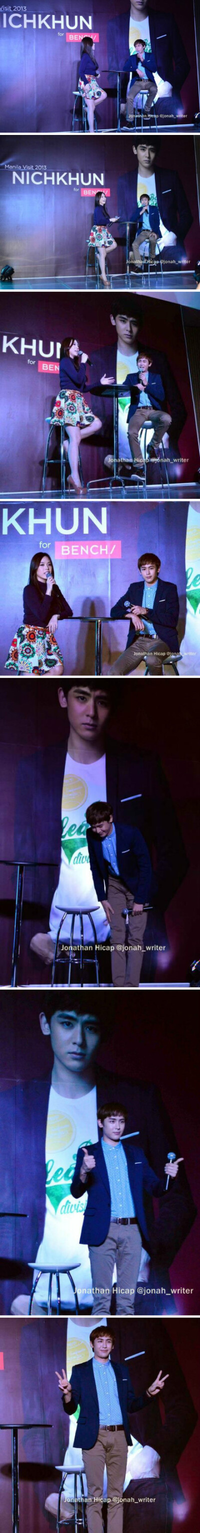 #Nichkhun#【131108 BENCH新闻发布会】侃侃而谈 自信十足的Khunnie cr as tagged 大家晚安 明天继续