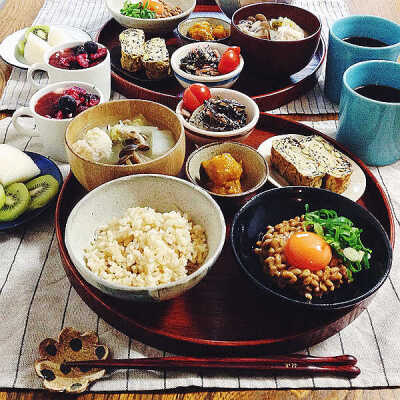 納豆で朝ごはんヽ(*´ｪ｀*)ﾉ 纳豆的早餐 B162