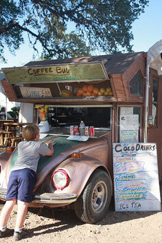 car turned coffee shop