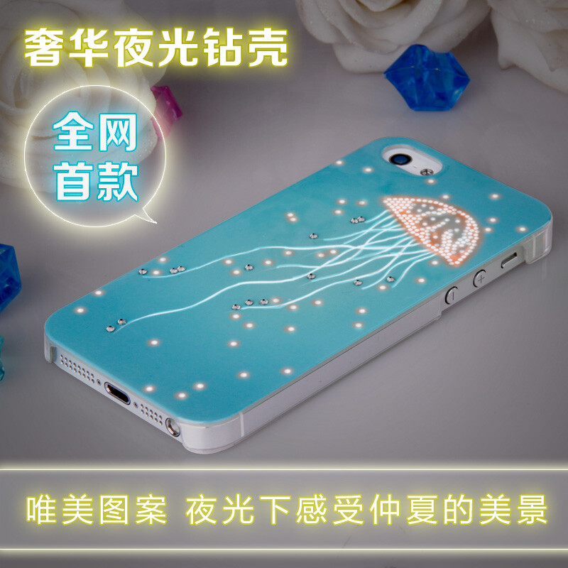 双十一大促iphone5手机壳水钻iphone5s保护壳 韩国 夜光新款潮女