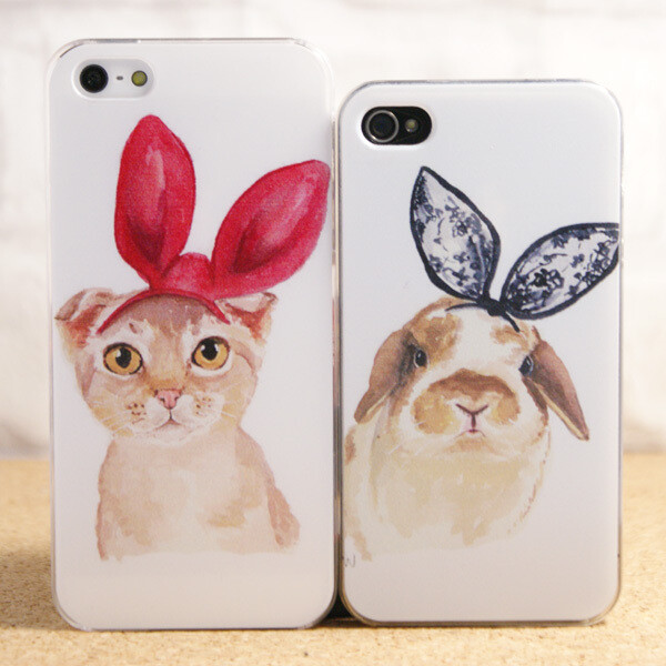 喵星人情侣小清新兔子猫咪苹果iphone4/4S卡通萌猫iphone5手机壳http://item.taobao.com/item.htm?spm=a1z10.1.w6568656-4672181739.1.LAcOSW&amp;id=20925948243