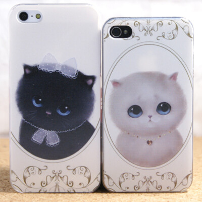 超薄彩绘iphone4/4S iphone5手机壳苹果保护壳包邮情侣韩国手绘猫http://item.taobao.com/item.htm?spm=a1z10.1.w6568656-4672181739.19.LAcOSW&amp;id=17838463973