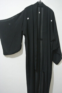 vintage复古古着尖货日本传统和风黑色和服。素黑
