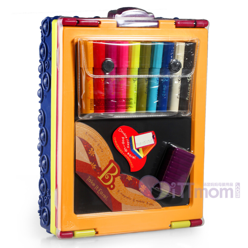 美国B.Toys旅行小画家便携绘画架宝宝黑板 写生画架