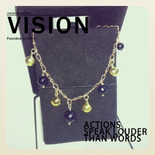 Vision in Action茹●手工 蓝砂石 镀金铃铛 手链