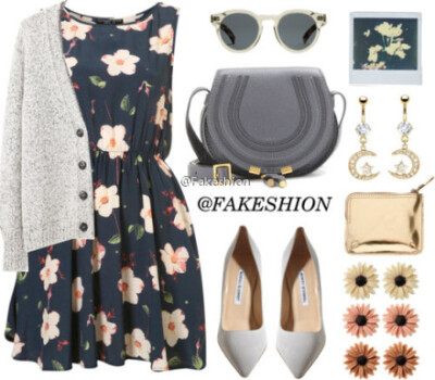△Dress: Topshop ▲Cardigan: Vanessa Bruno △Pumps: Manolo Blahnik http://t.cn/zRyuqUs ▲Bag: Chloé http://t.cn/zRyuq4P