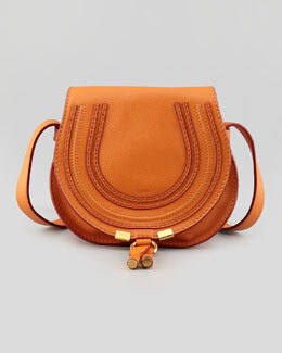 V1N2Q Chloe Marcie Small Crossbody Satchel Bag, Orange