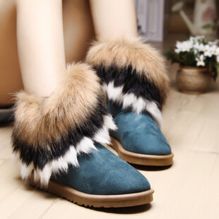 2013冬新款雪地靴女短靴保暖鞋 韩版潮流简约休闲舒适平跟短靴