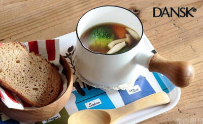 【现货】日本 DANSK 北欧复古系列 奶锅/黄油锅 木柄 白