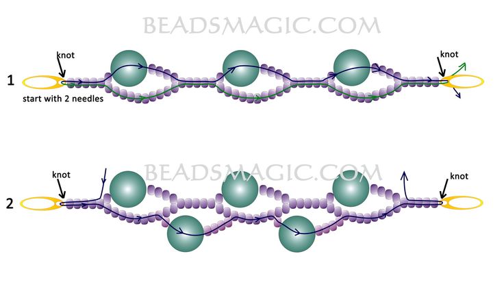 Free pattern for necklace Twig - 2 U need: seed beads 11/0 pearl beads 8 – 10 mm