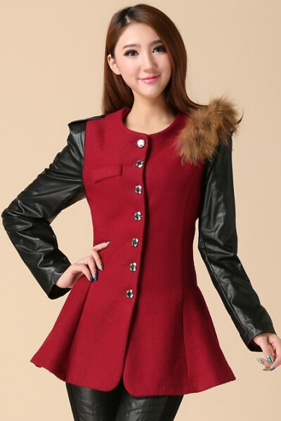 2013新款秋冬装韩版单排扣子中长款时尚休闲女装羊毛呢子大衣外套
