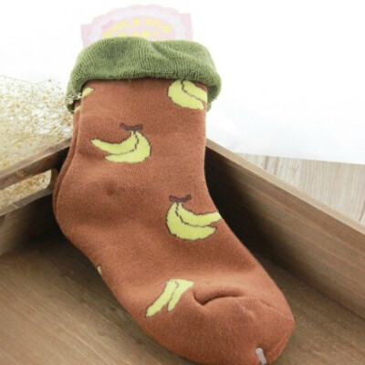 韩版新款加厚卡通保暖水果毛巾袜 毛圈棉袜子