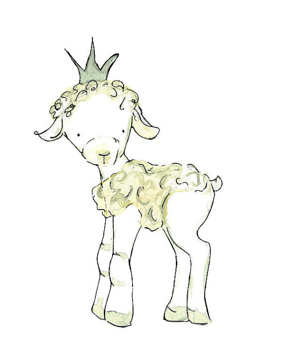 Nursery Art -- Royal Lamb -- Archival Print