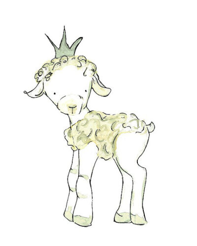 Nursery Art -- Royal Lamb -- Archival Print