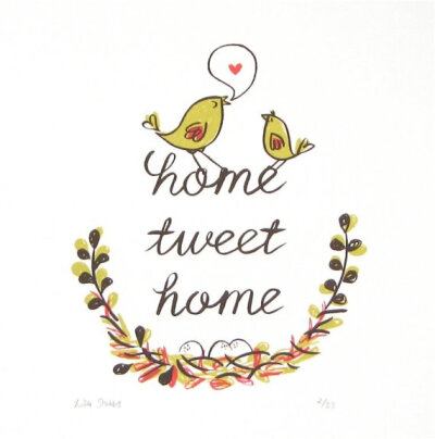 home tweet home - Original screen print