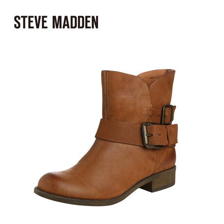 Steve Madden/思美登 女士纯色皮带扣短靴马丁靴SWORLY