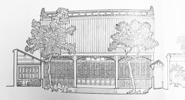 古风建筑线稿图